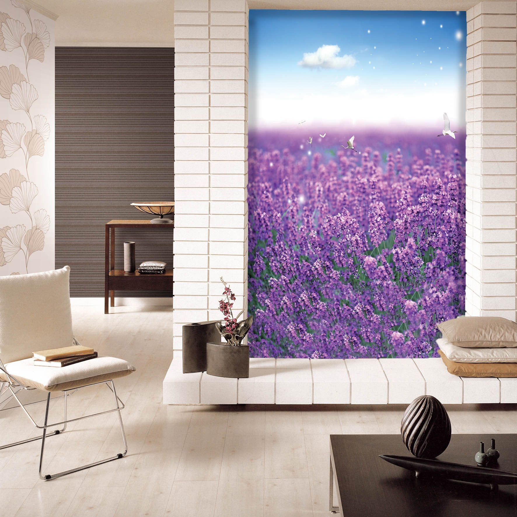 Purple Flowers Field 3 Wallpaper AJ Wallpaper