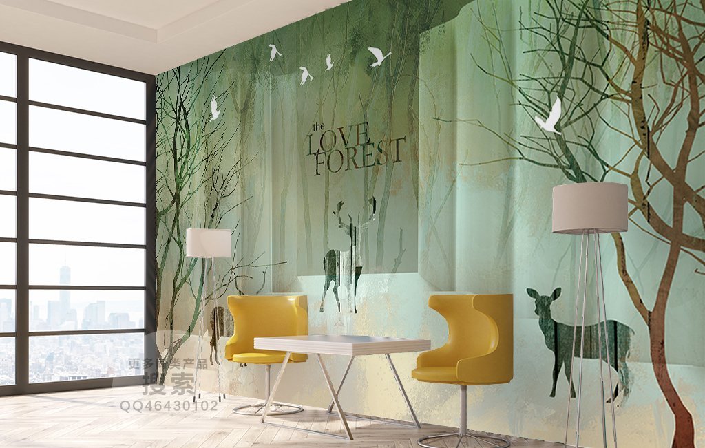 3D Deer Forest 572 Wall Murals Wallpaper AJ Wallpaper 2