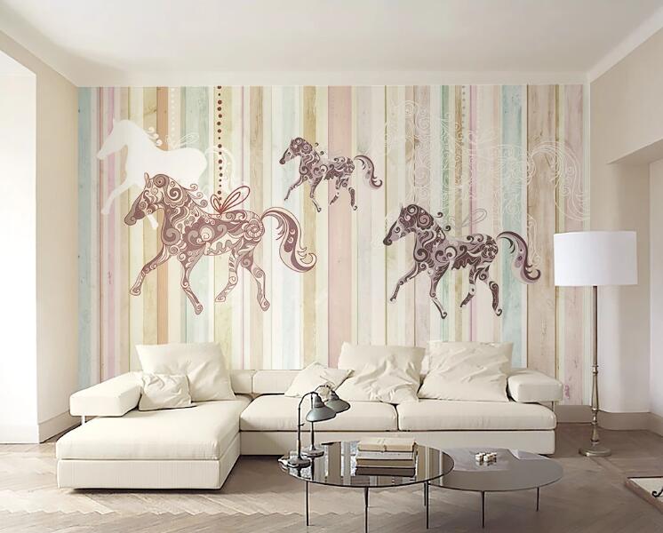 3D Horse Pattern WG559 Wall Murals