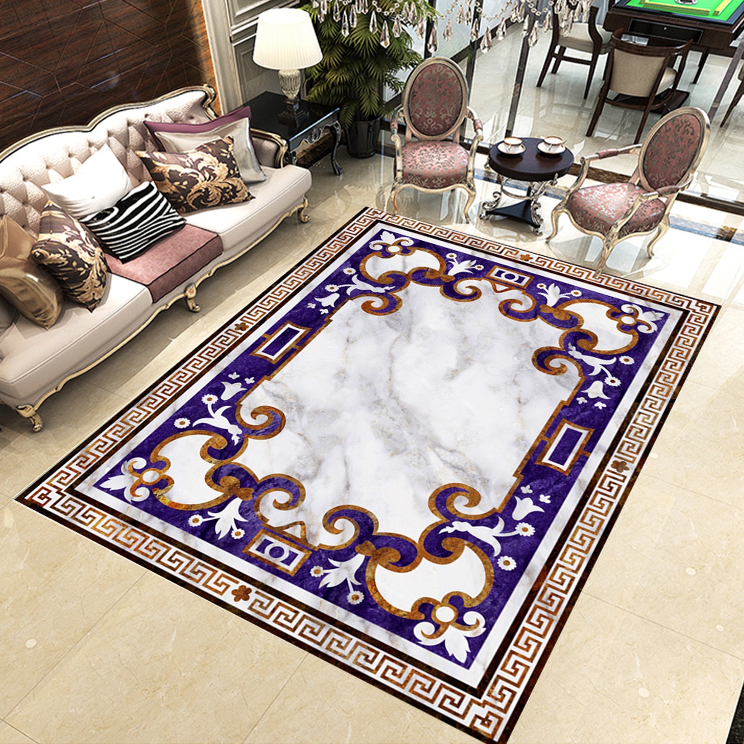 3D Blue Marble Pattern WG391 Floor Mural Wallpaper AJ Wallpaper 2