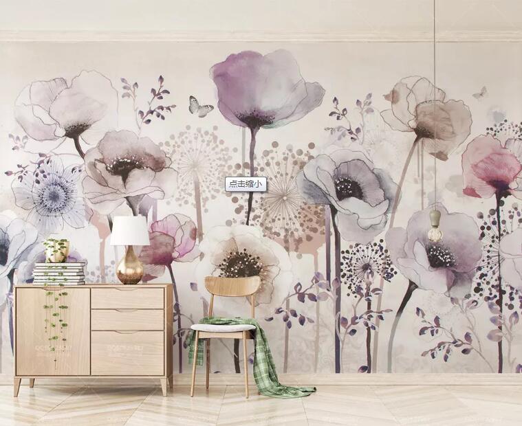 3D Colored Flowers WG89 Wall Murals Wallpaper AJ Wallpaper 2