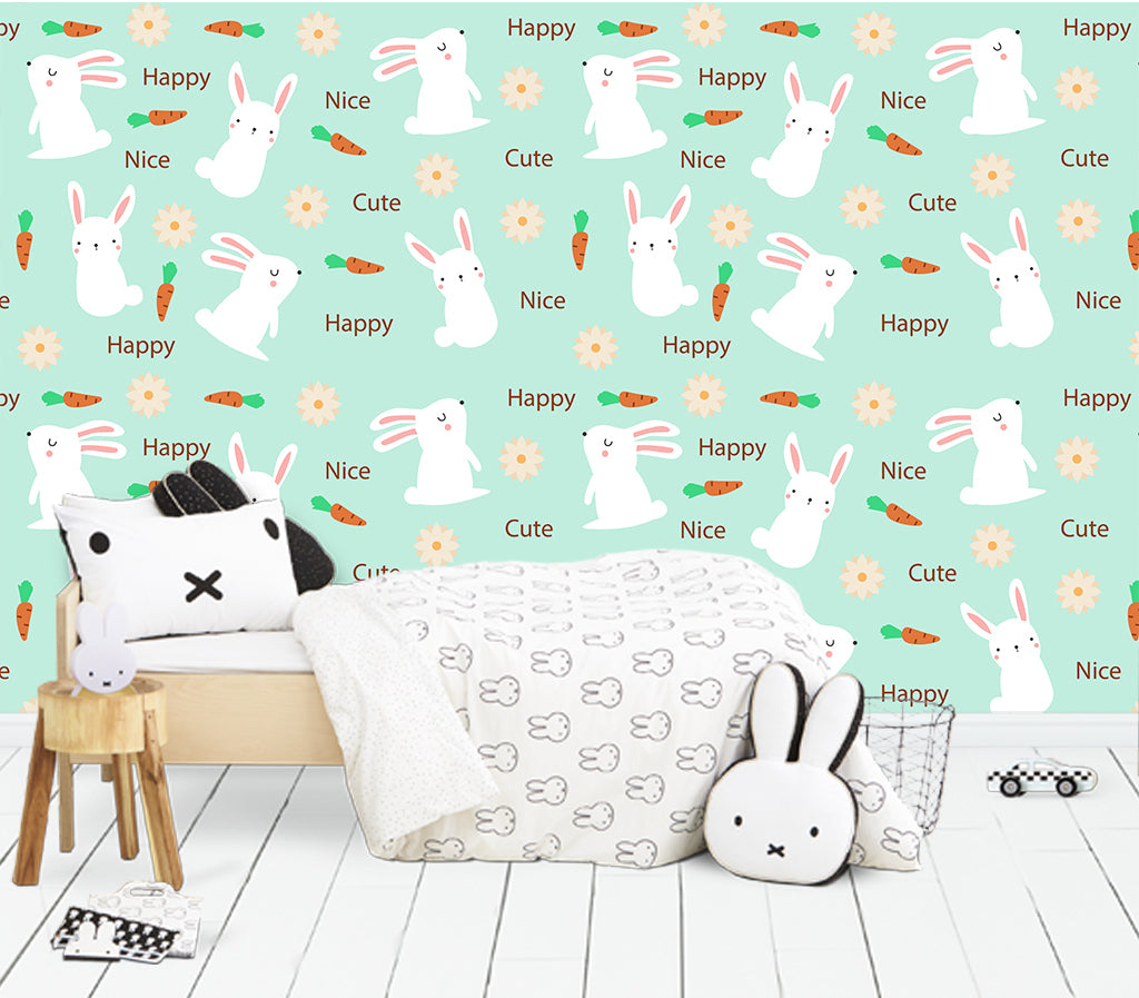 3D Rabbit Carrot WG426 Wall Murals