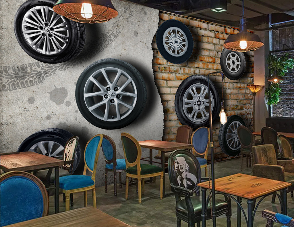 3D Tire Decoration WG391 Wall Murals