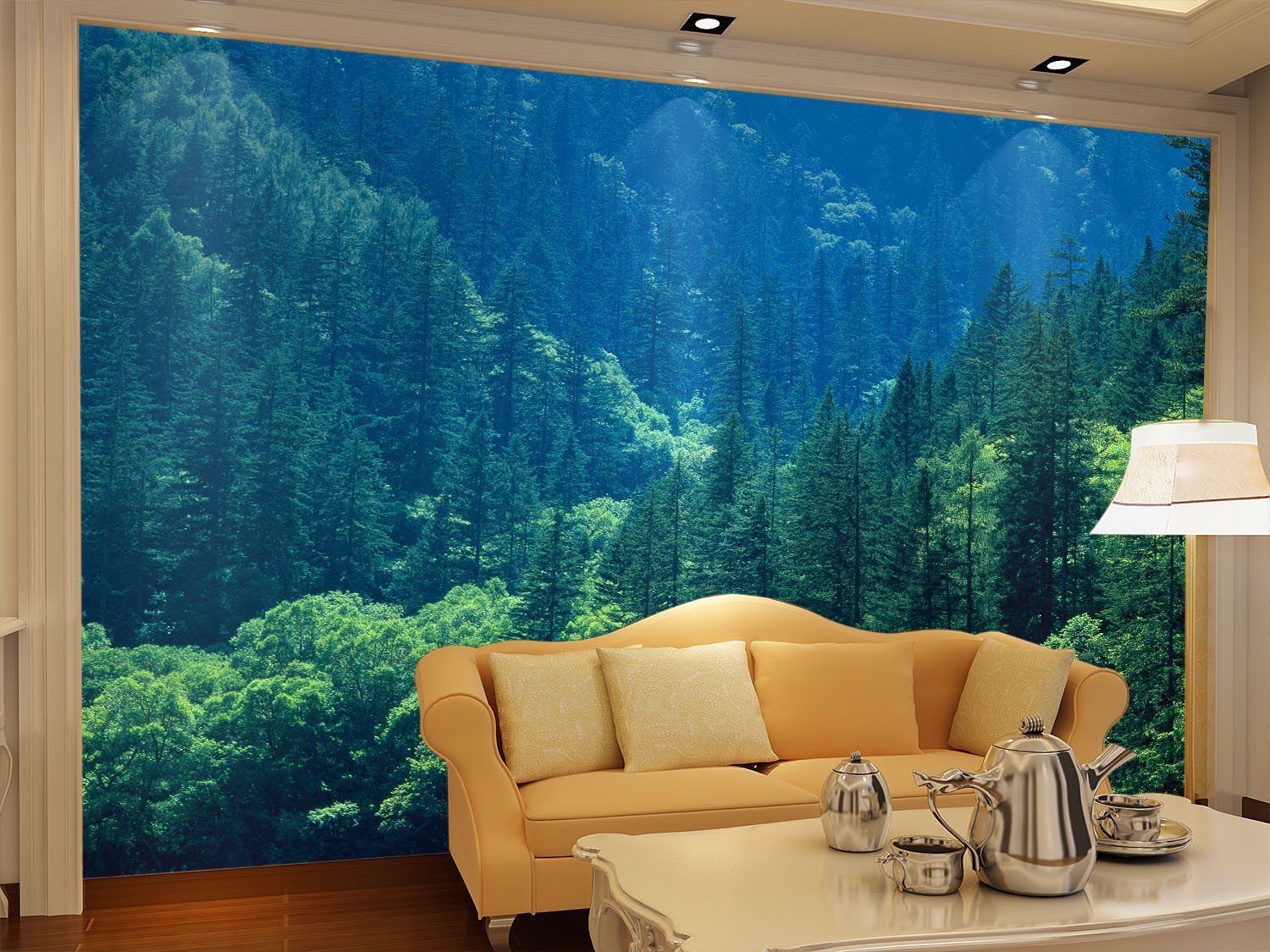 Green Trees Mountains Wallpaper AJ Wallpaper