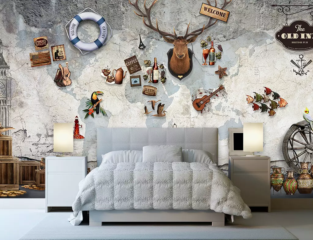 3D Deer Head Guitar 156 Wallpaper AJ Wallpaper 2