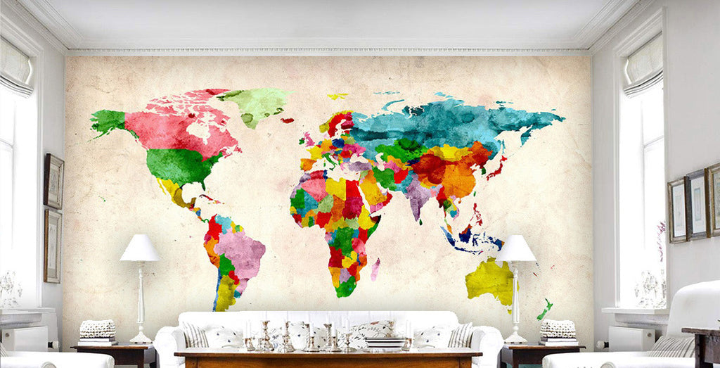 3D Color World Map WG169 Wall Murals