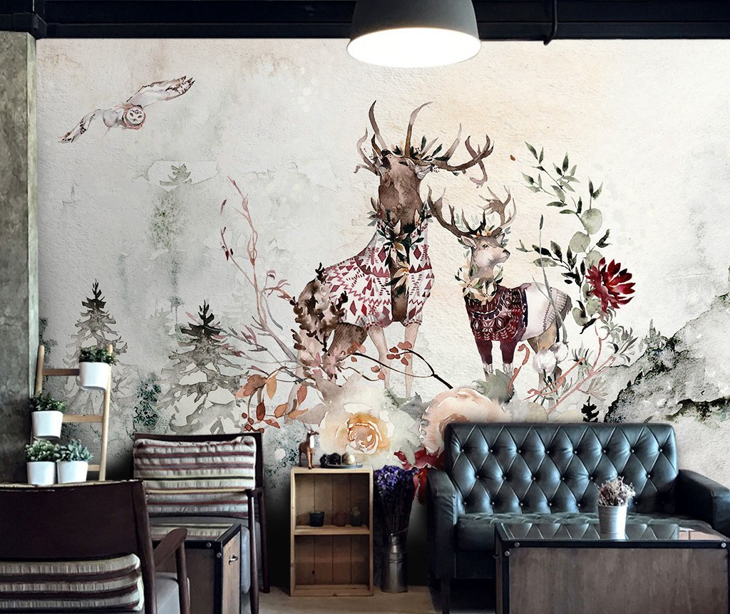 3D Elk 613 Wall Murals Wallpaper AJ Wallpaper 2