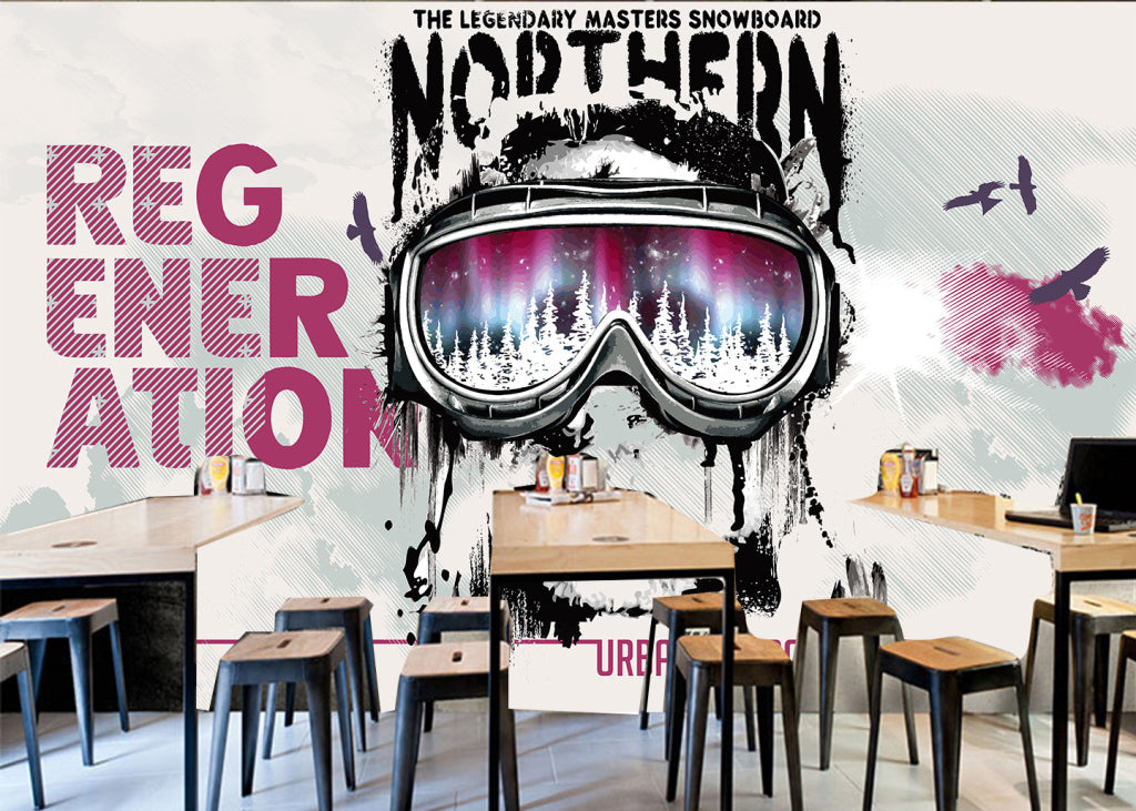 3D Woman Goggles WG129 Wall Murals