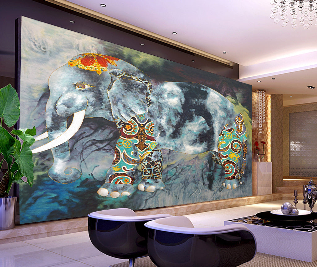 3D Cute Elephant WG237 Wall Murals