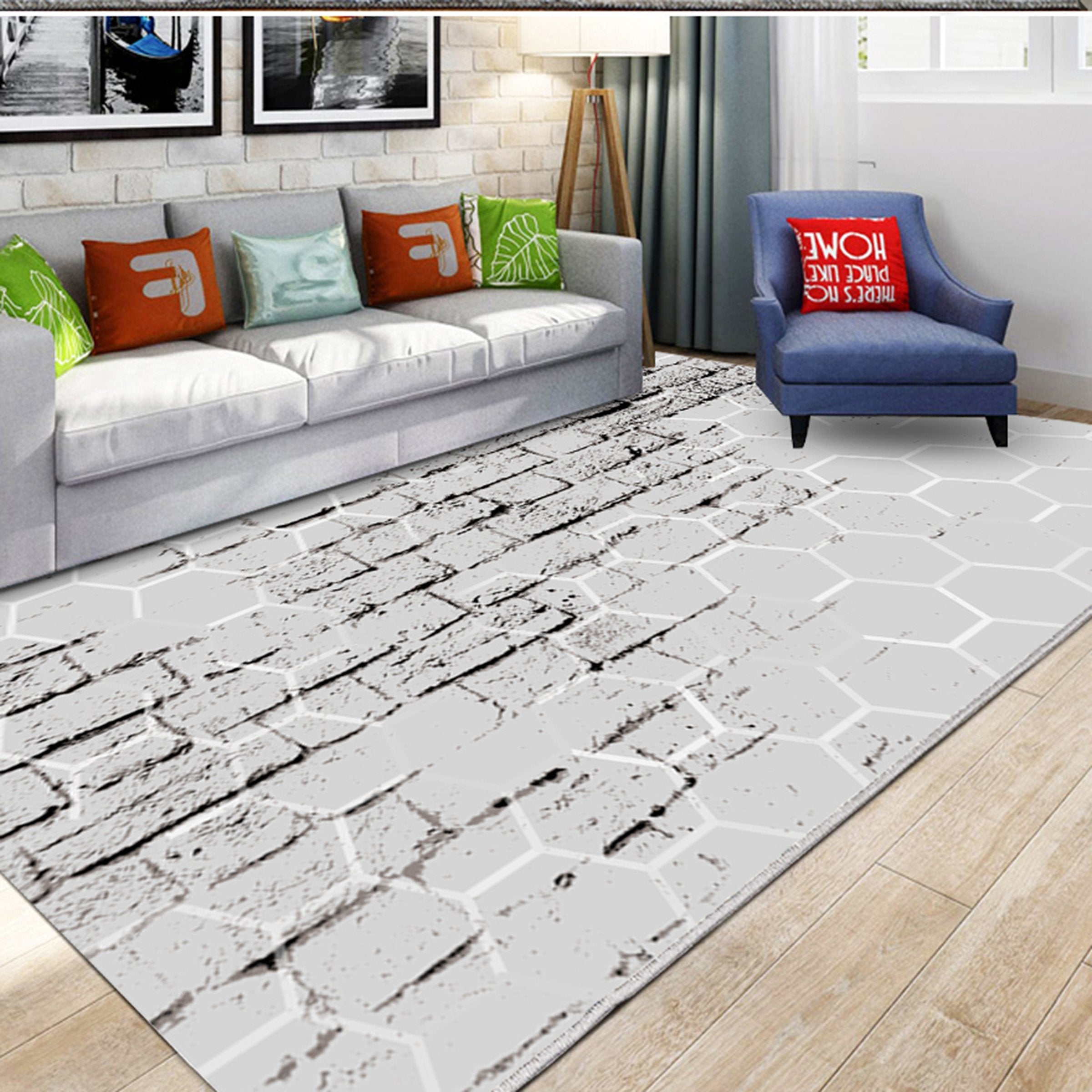 3D Modern Geometric Pattern WG415 Non Slip Rug Mat Mat AJ Creativity Home