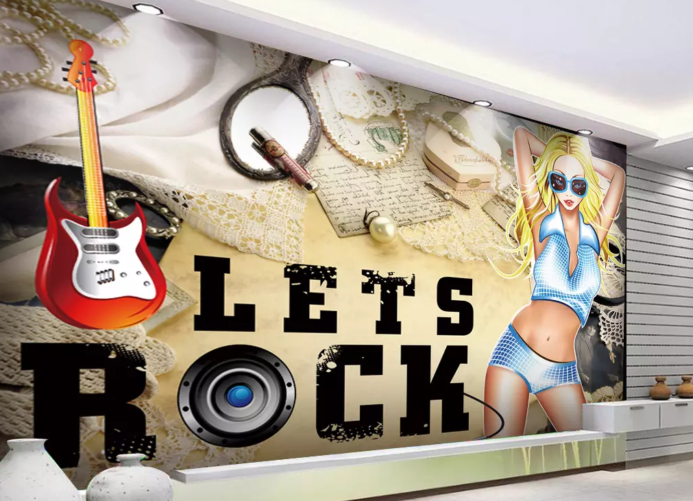 3D Pearl Necklace Guitar 162 Wallpaper AJ Wallpaper 2