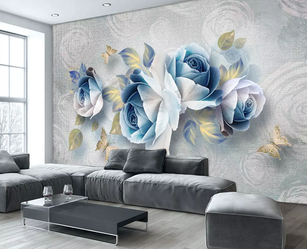 3D Blue Rose 278 Wallpaper AJ Wallpaper 2