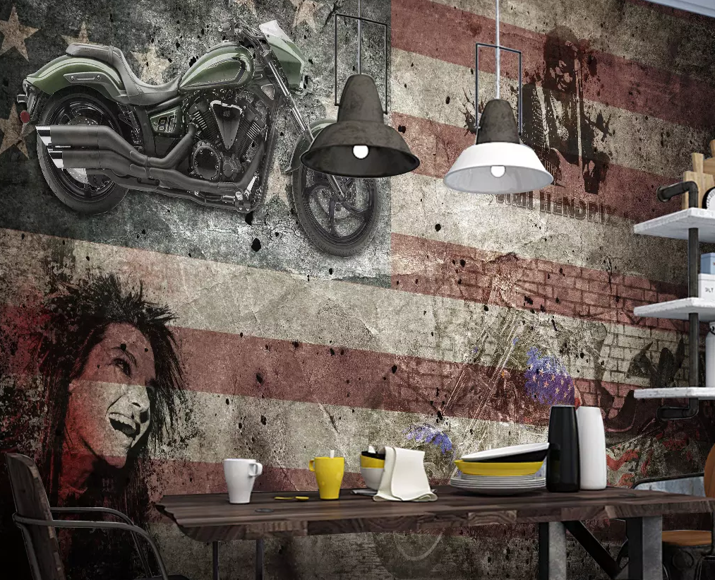 3D Flag Background Motorcycle 265 Wallpaper AJ Wallpaper 2