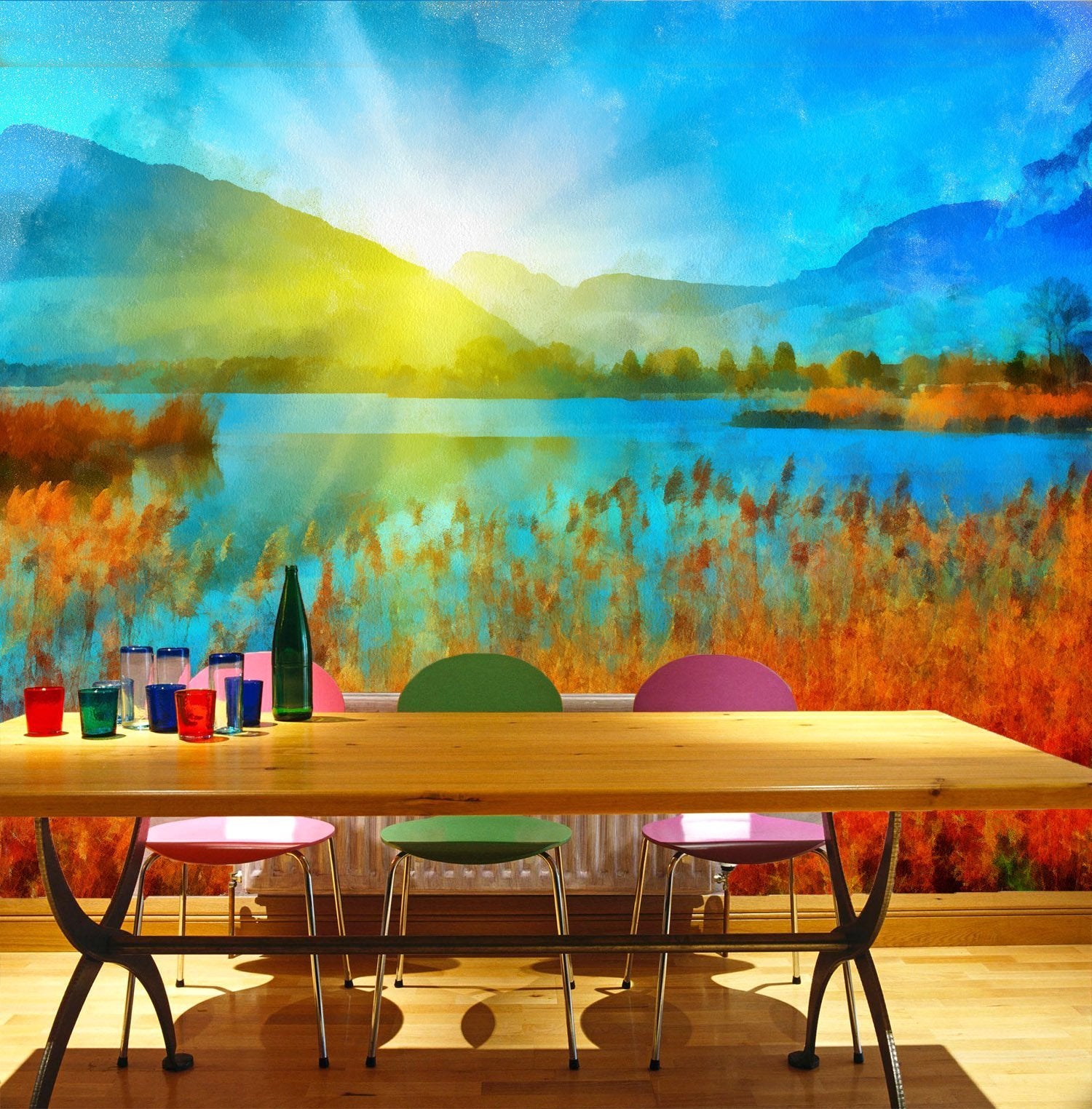 3D Lake Surface 022 Wallpaper AJ Wallpaper