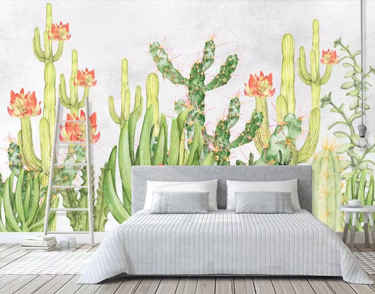3D Flower Cactus WG61 Wall Murals Wallpaper AJ Wallpaper 2