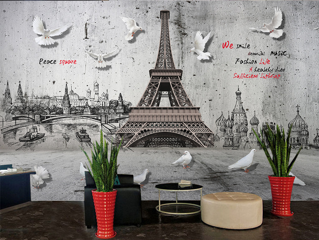 3D Pigeon Tower WG322 Wall Murals