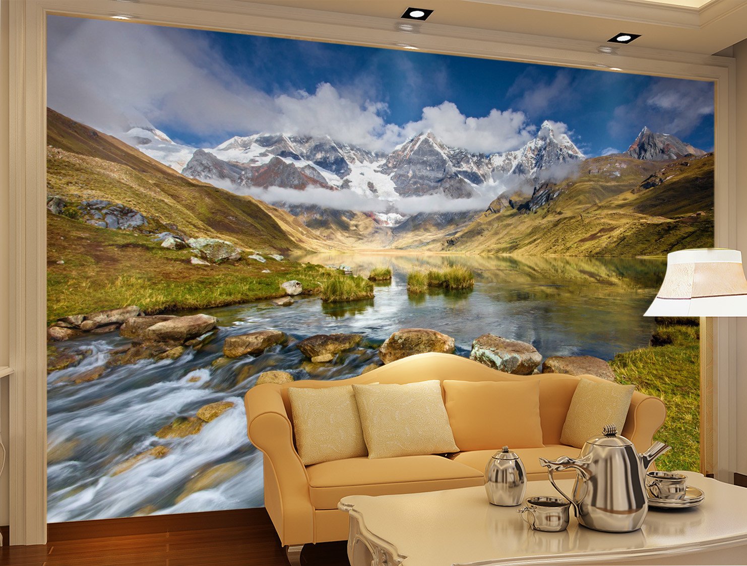 3D Jungle River Hill Stone 528 Wallpaper AJ Wallpaper