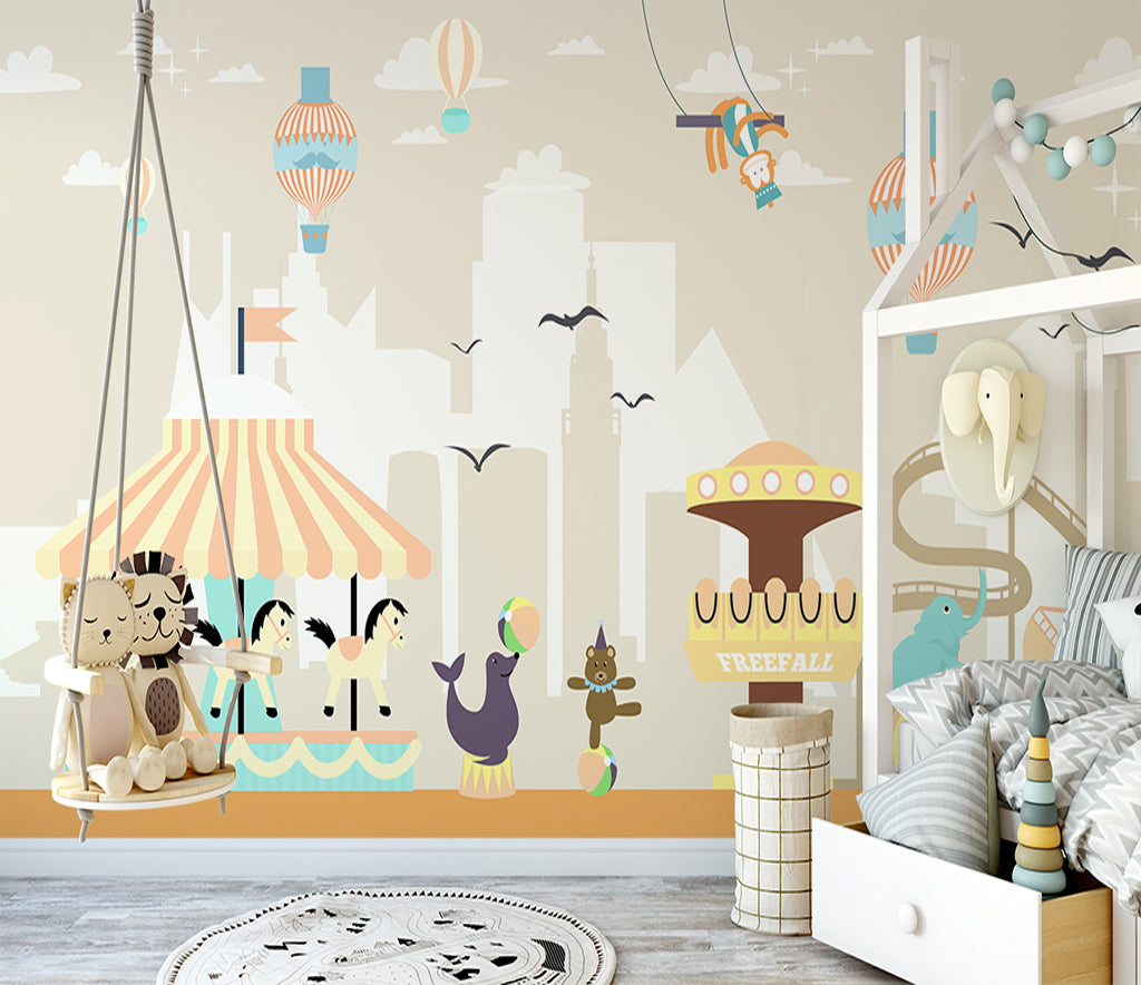 3D Carousel Bear WG433 Wall Murals
