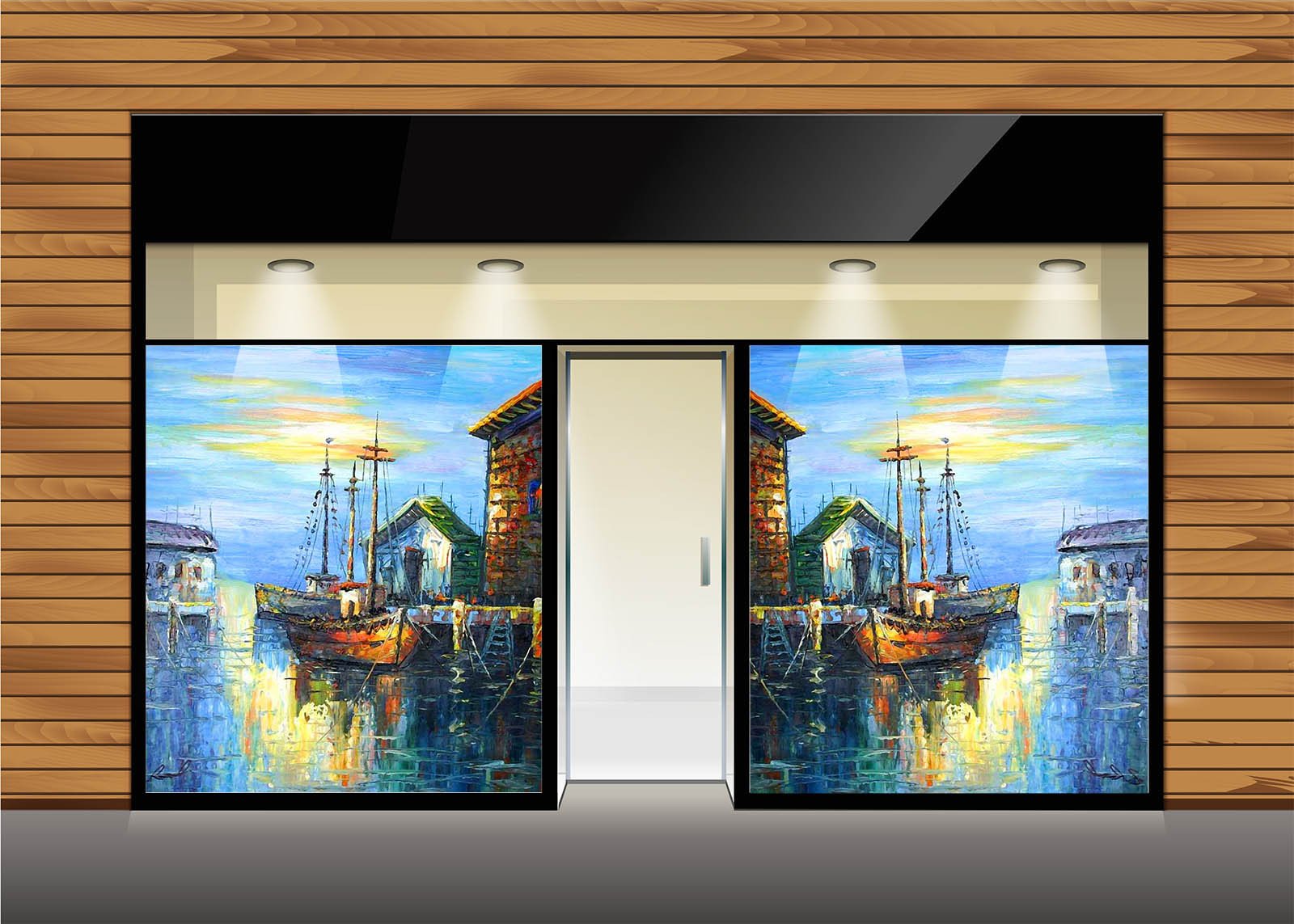 Dock Painting Wallpaper AJ Wallpaper