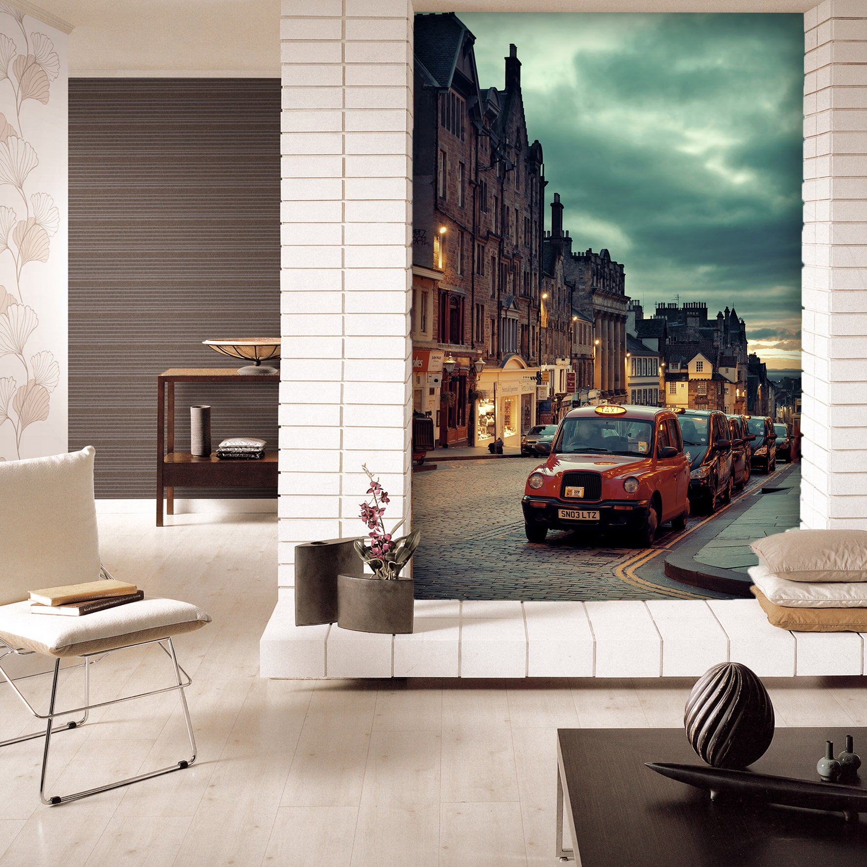 3D Taxi Cloud 445 Vehicle Wall Murals