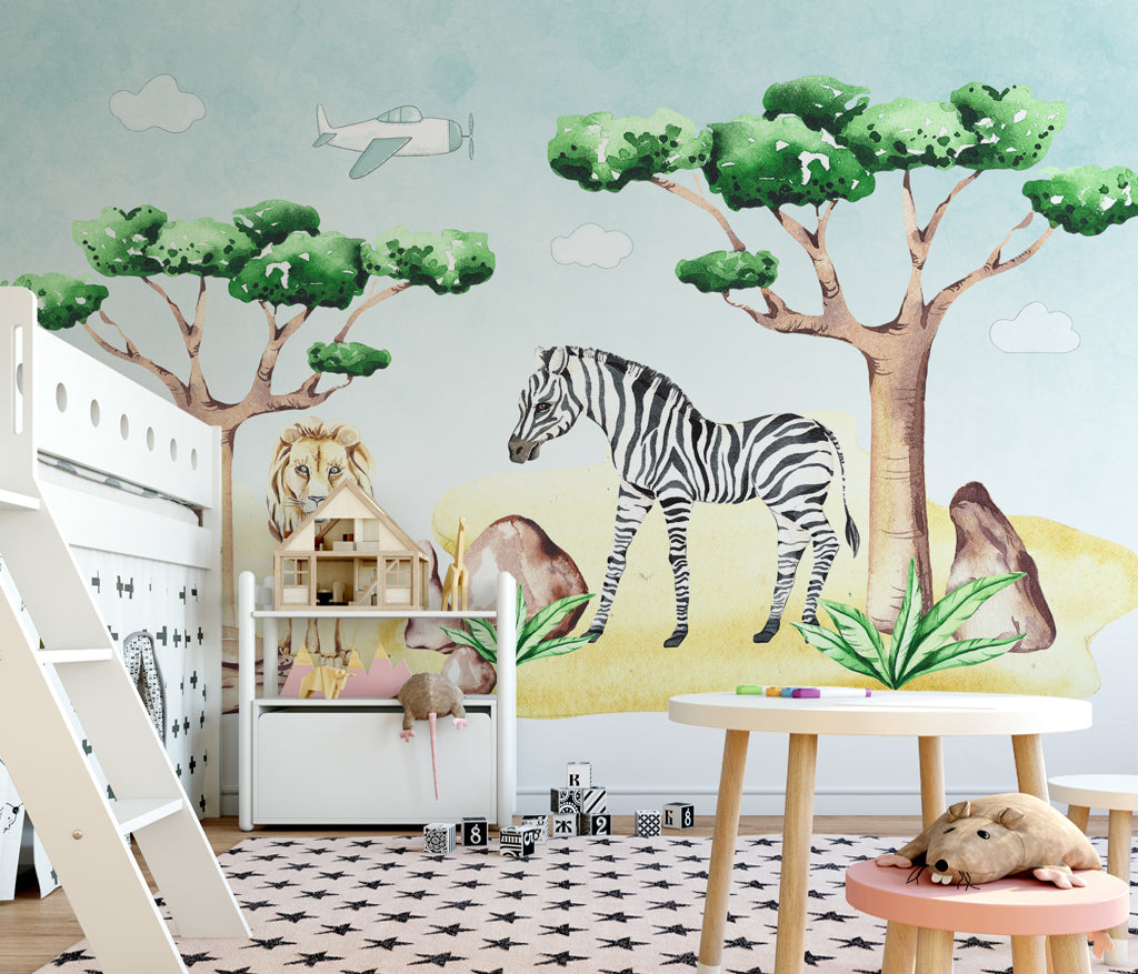 3D Zebra Tiger WG416 Wall Murals