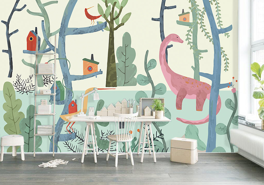 3D Forest Dinosa WG085 Wall Murals