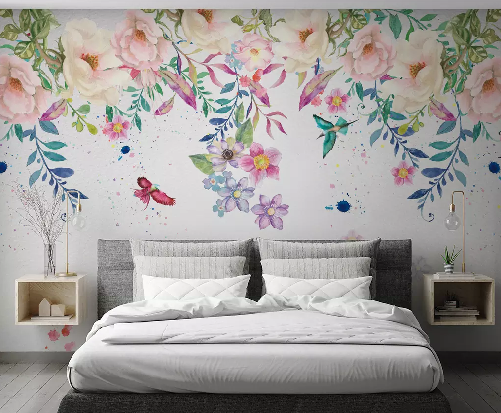 3D Vine Flower Butterfly 224 Wallpaper AJ Wallpaper 2