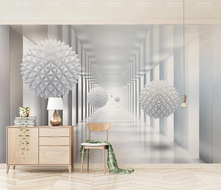 3D White Ball 231 Wall Murals Wallpaper AJ Wallpaper 2