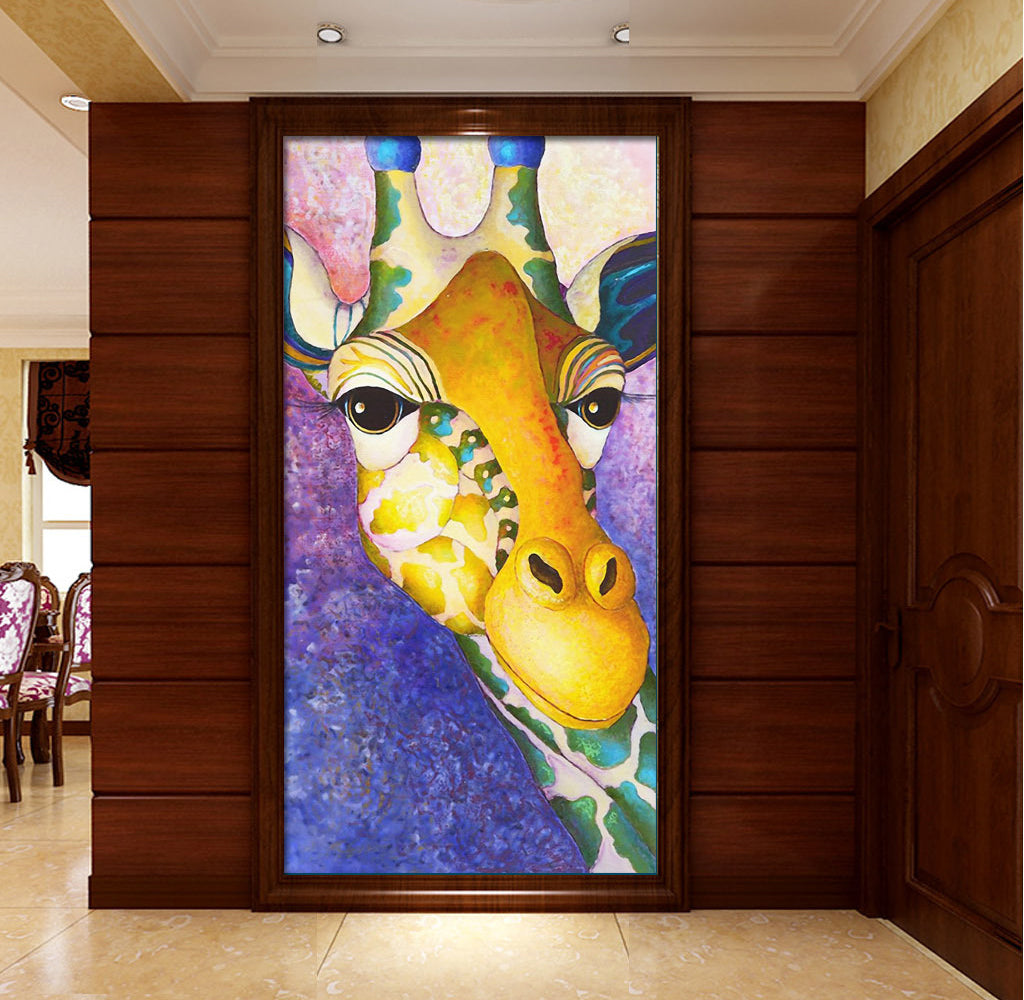 3D Giraffe Head WG088 Wall Murals