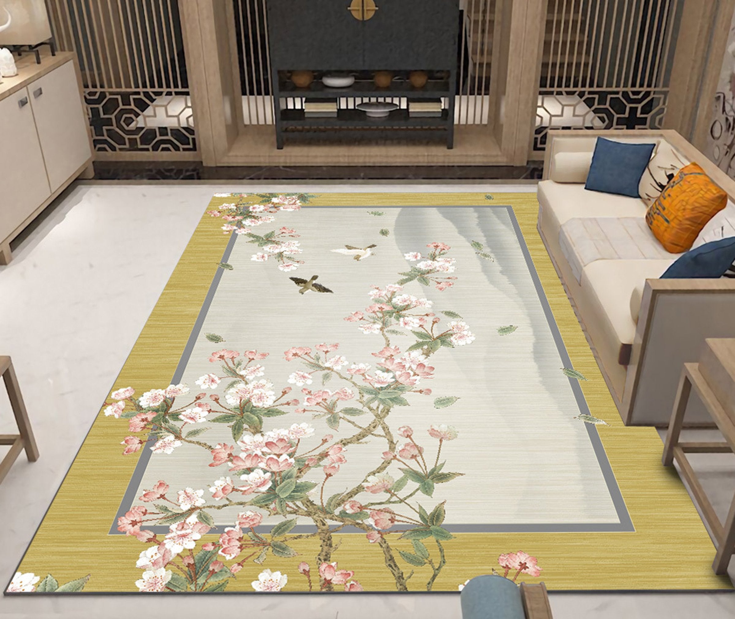 3D Flower Bird WG315 Non Slip Rug Mat Mat AJ Creativity Home