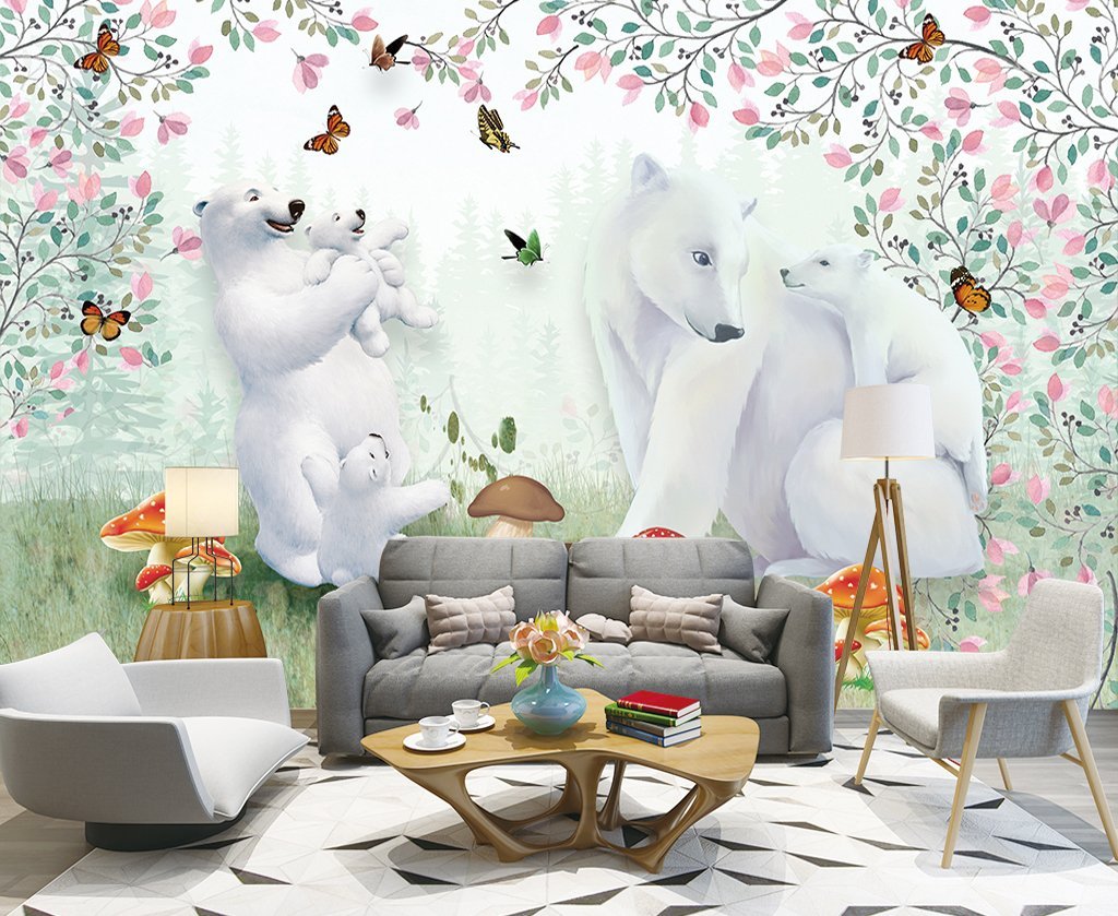 3D Polar Bear 596 Wall Murals Wallpaper AJ Wallpaper 2