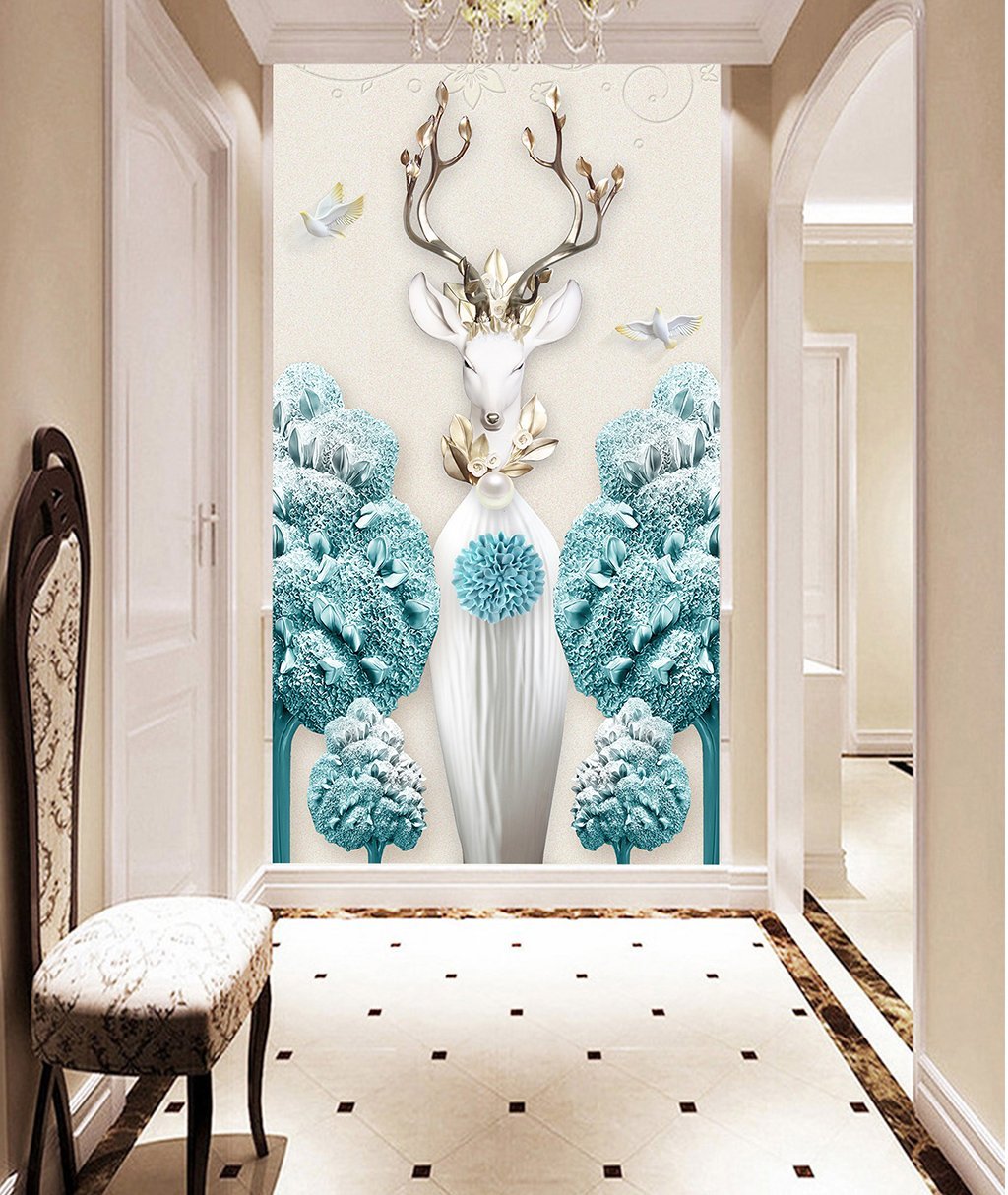 3D Elk Flower 554 Wall Murals Wallpaper AJ Wallpaper 2