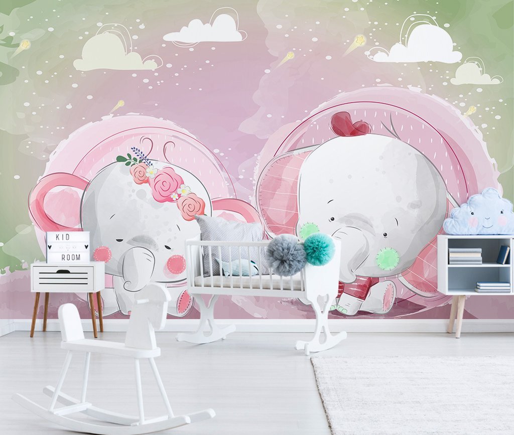 3D Pink Elephant 851 Wall Murals Wallpaper AJ Wallpaper 2