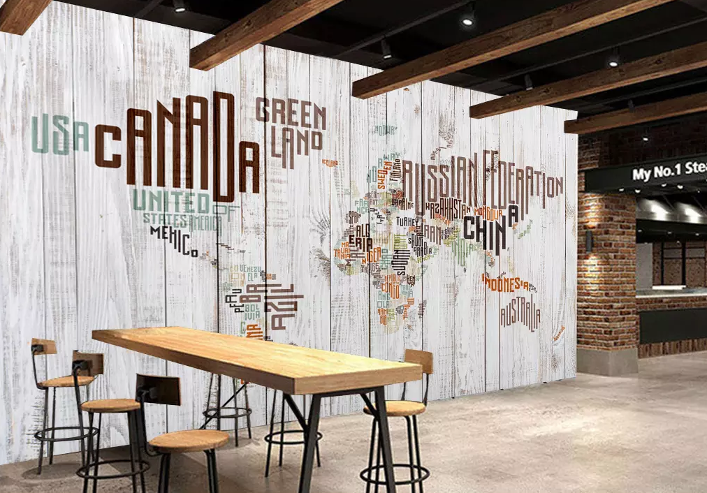 3D Wooden Board English Map 228 Wallpaper AJ Wallpaper 2