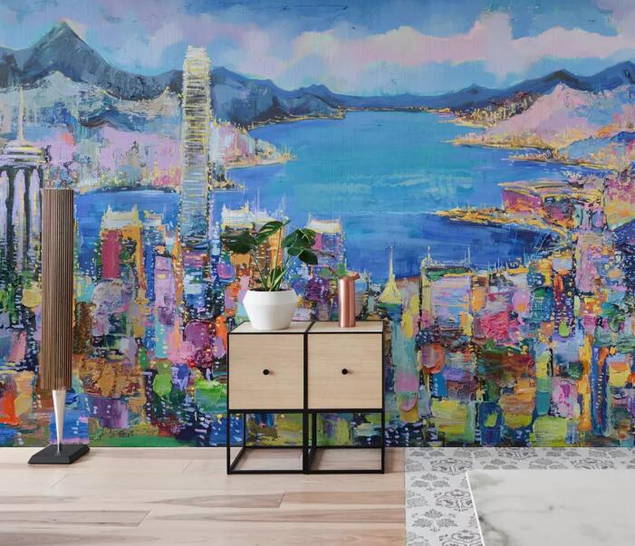 3D Oil Paint City WG1106 Wall Murals