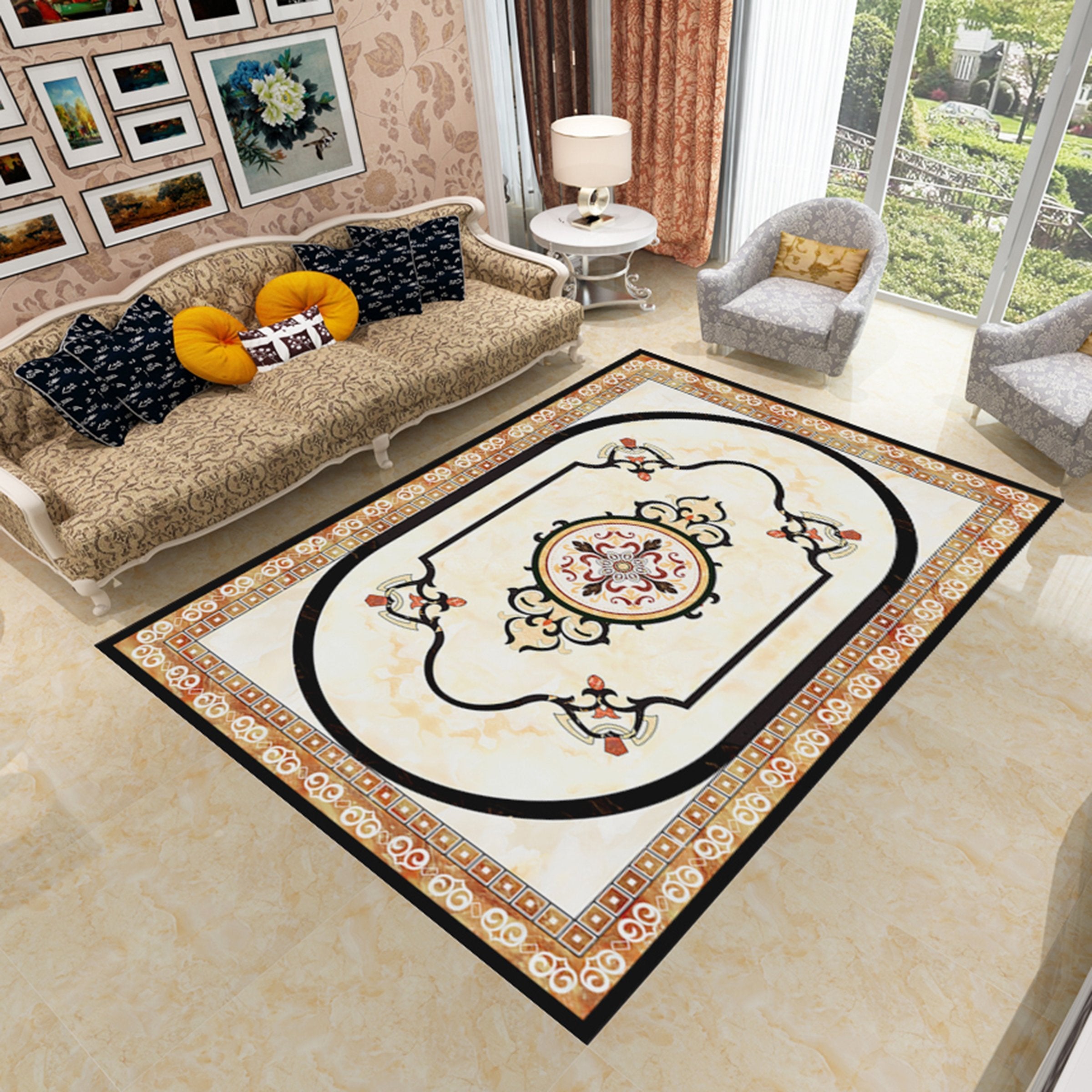 3D Marble Pattern WG697 Floor Mural Wallpaper AJ Wallpaper 2