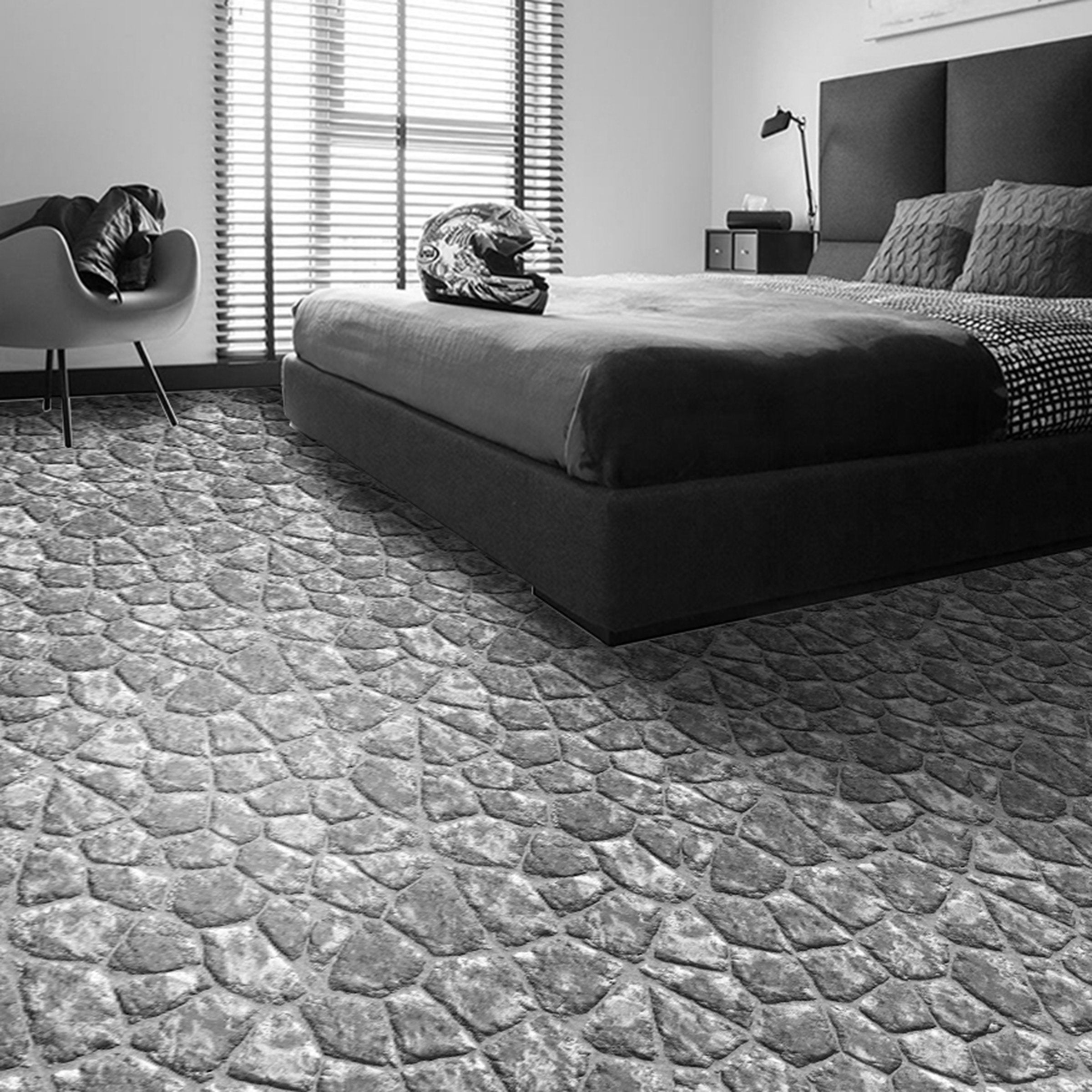 3D Gray Stripe WG673 Floor Mural Wallpaper AJ Wallpaper 2