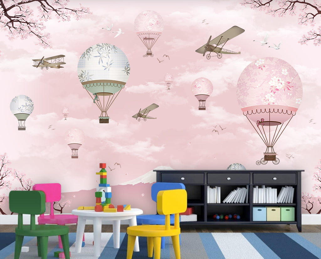 3D Hot Air Balloon WC036 Wall Murals