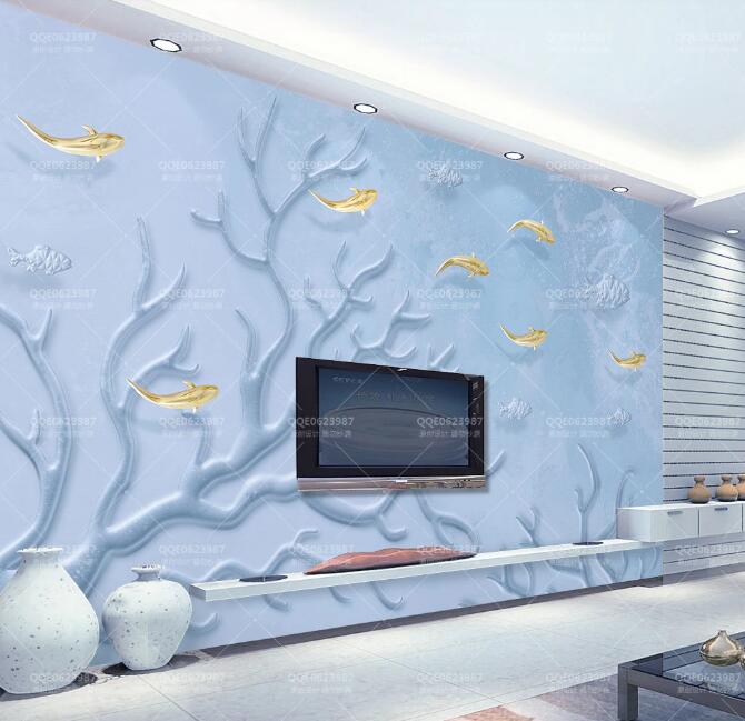 3D Goldfish Coral WG72 Wall Murals Wallpaper AJ Wallpaper 2