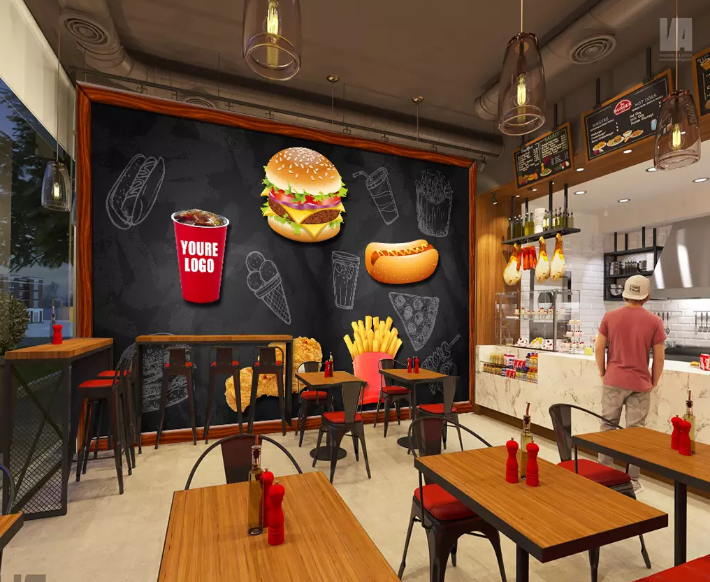 3D Cola Hamburger Fries 310 Wallpaper AJ Wallpaper 2