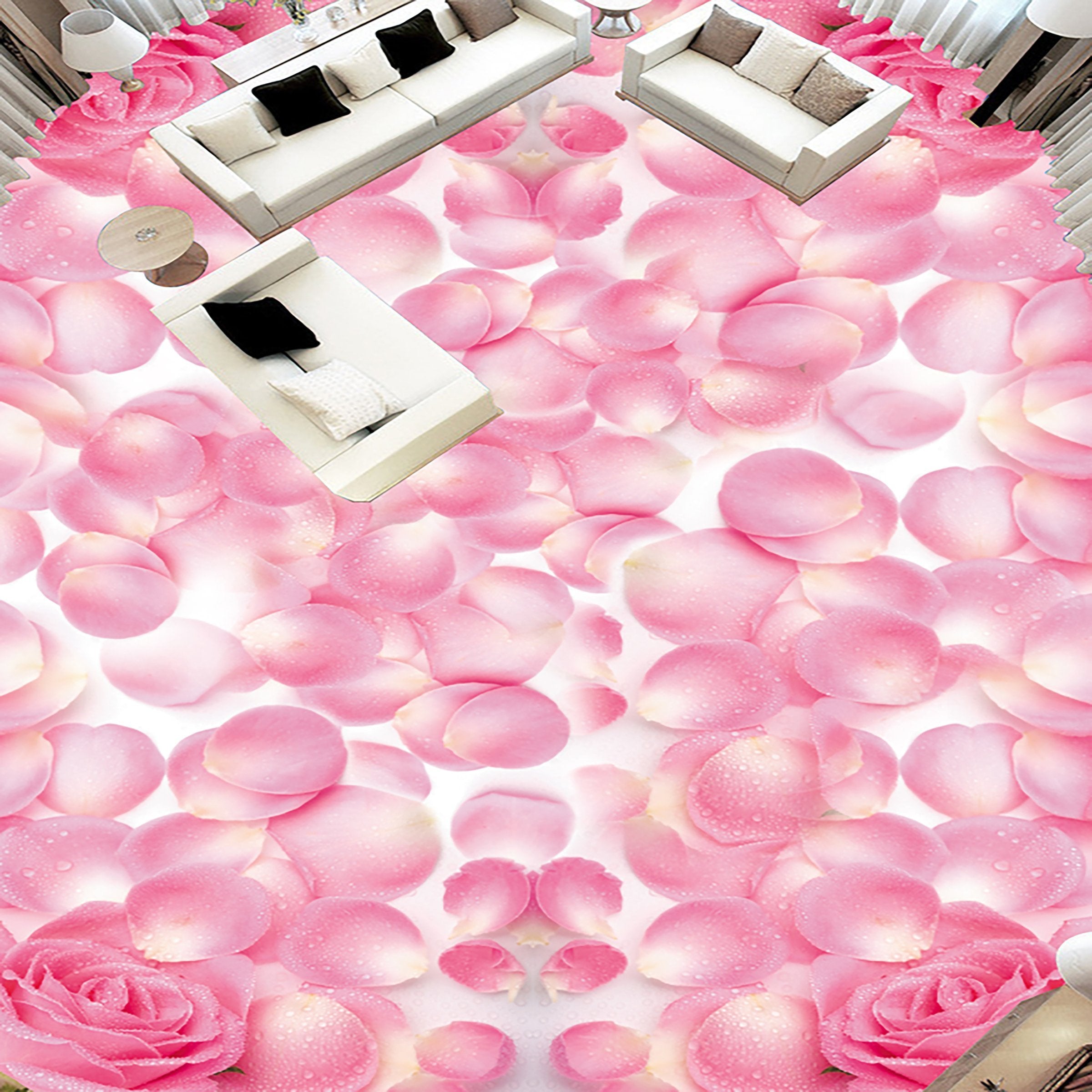 3D Pink Flowers WG037 Floor Mural Wallpaper AJ Wallpaper 2