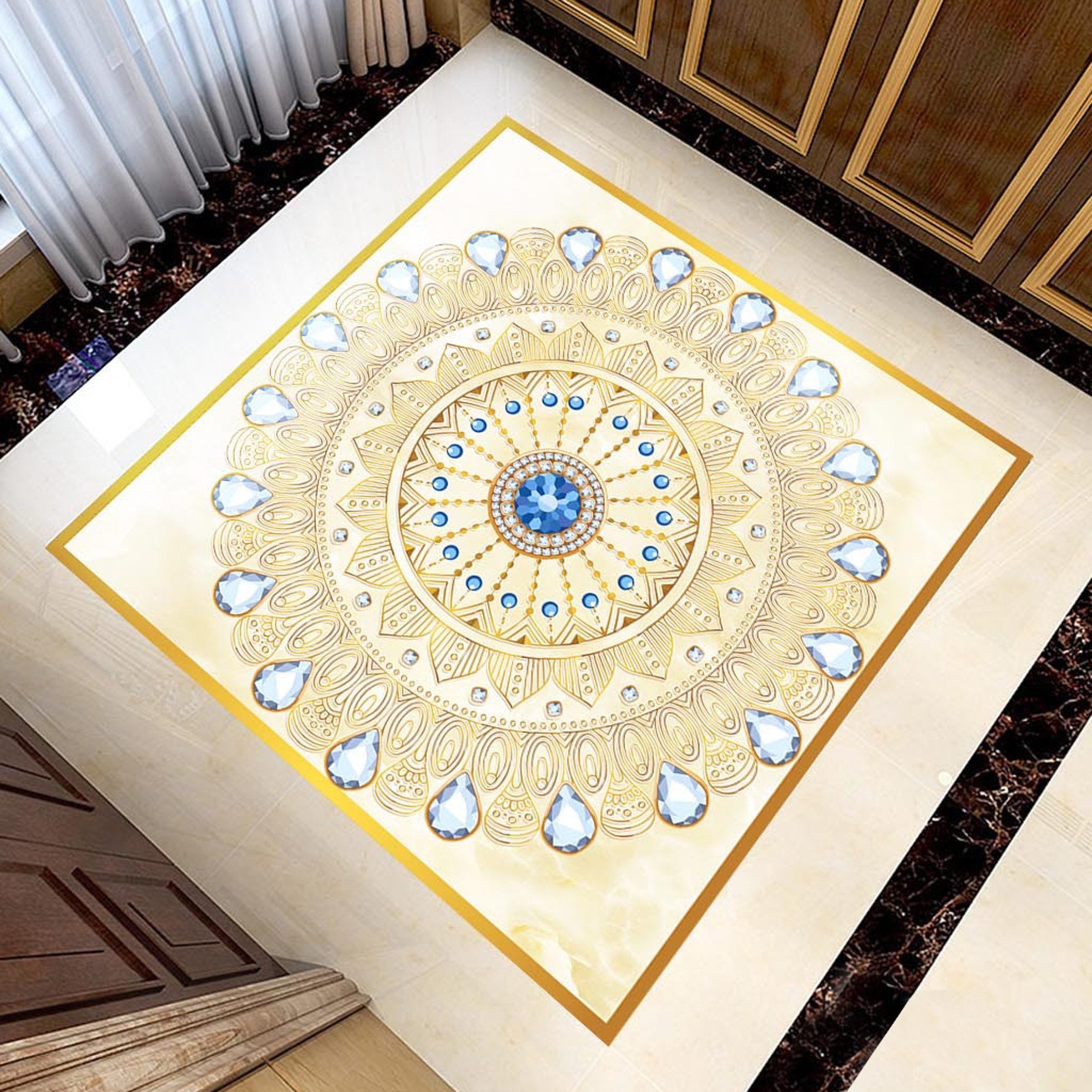 3D Water Drop Diamond WG527 Floor Mural Wallpaper AJ Wallpaper 2