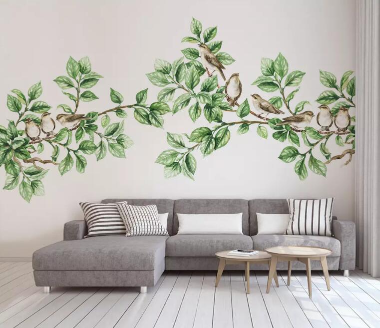 3D Green Leaf WG75 Wall Murals Wallpaper AJ Wallpaper 2