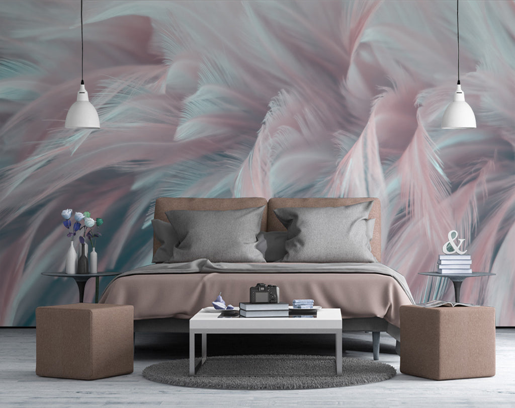 3D Pink Feather WG477 Wall Murals