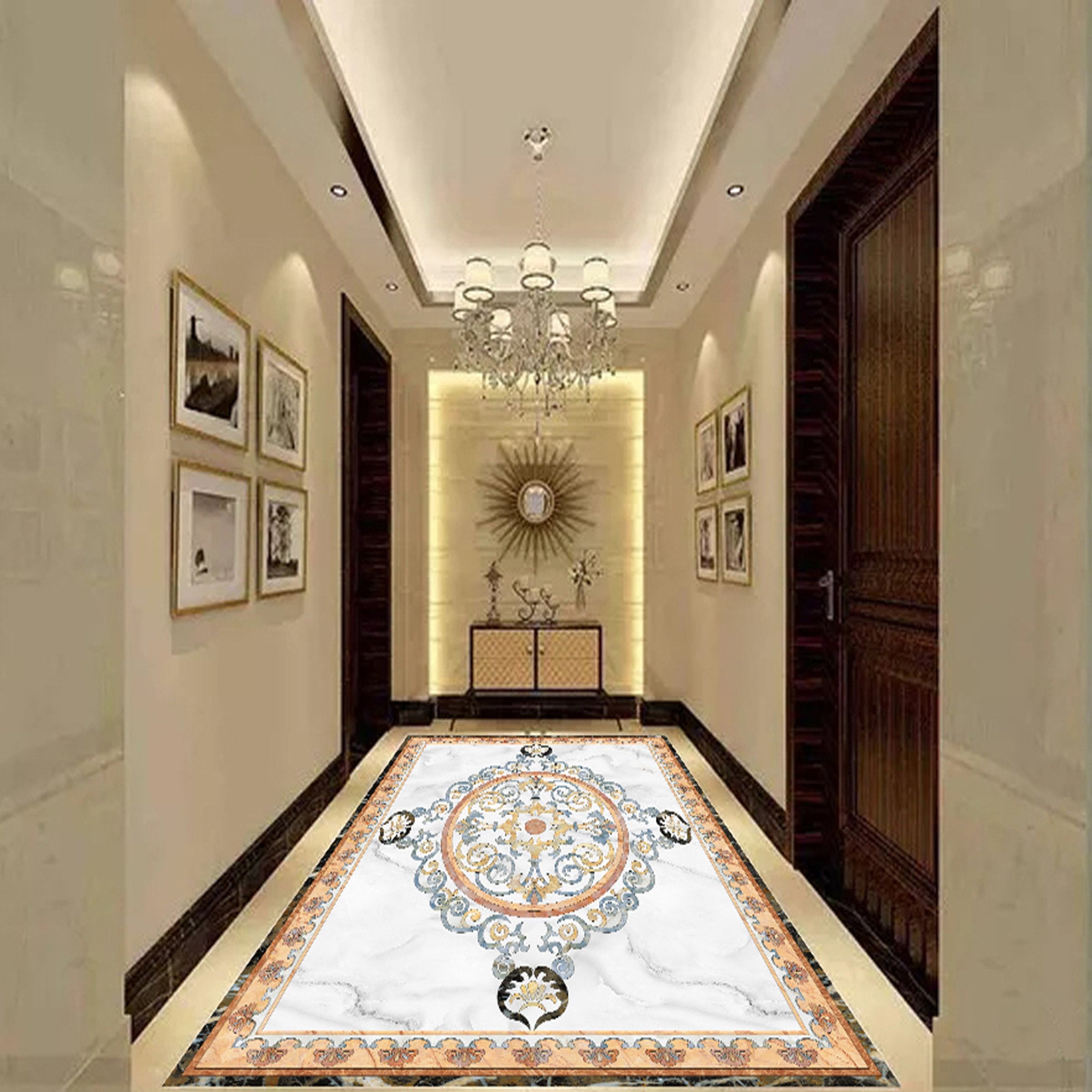 3D Round Pattern WG760 Floor Mural Wallpaper AJ Wallpaper 2