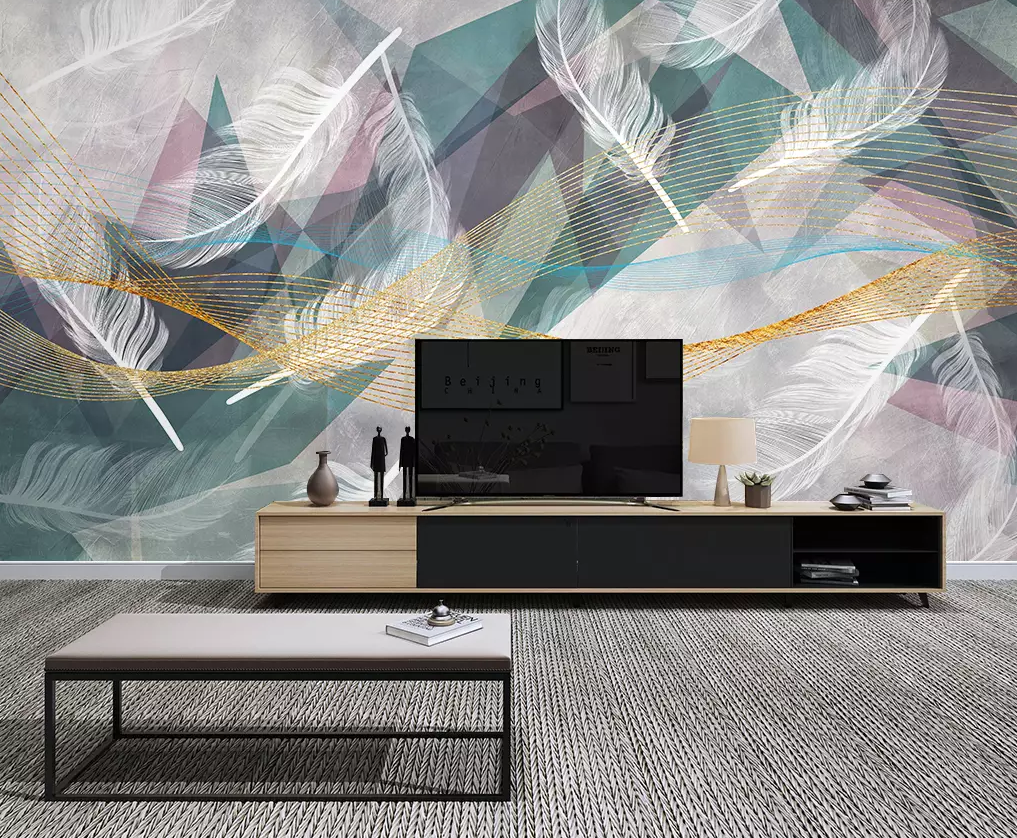 3D White Feathers Falling 431 Wallpaper AJ Wallpaper 2