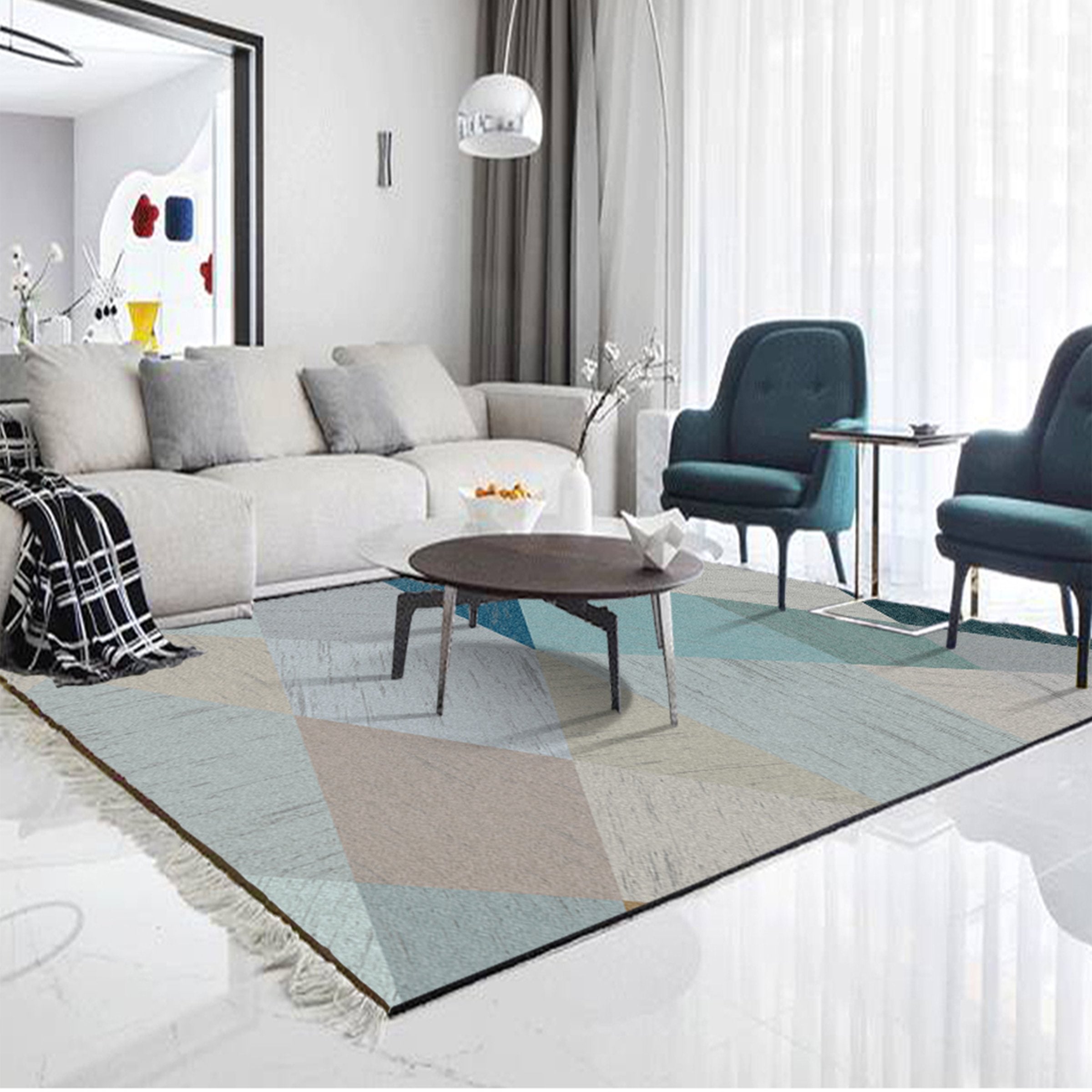 3D Color Geometry WG082 Non Slip Rug Mat Mat AJ Creativity Home