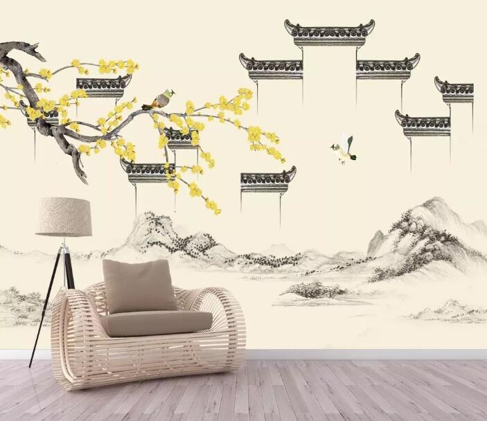 3D Yellow Plum WG1108 Wall Murals