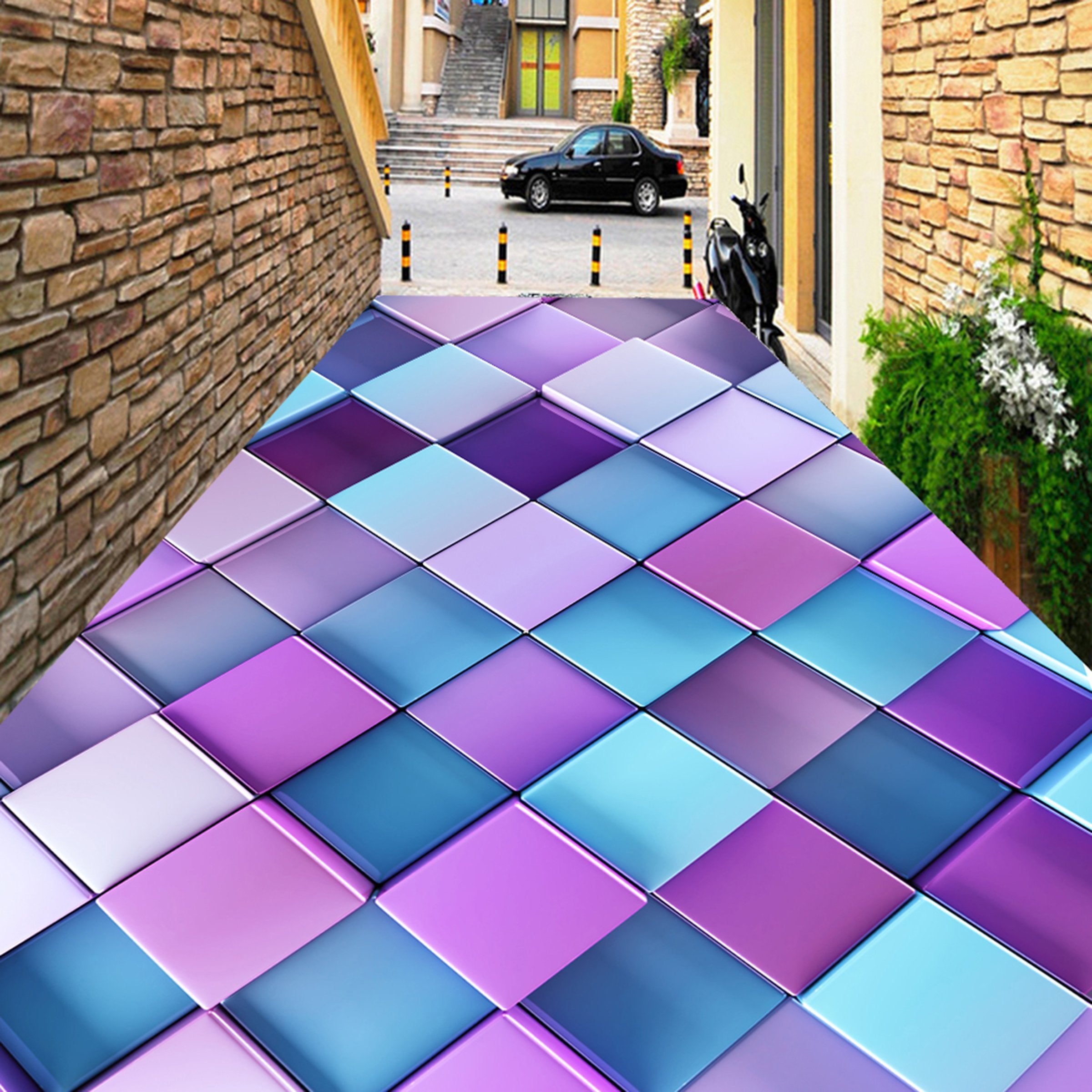3D Colored Diamond WG169 Floor Mural Wallpaper AJ Wallpaper 2