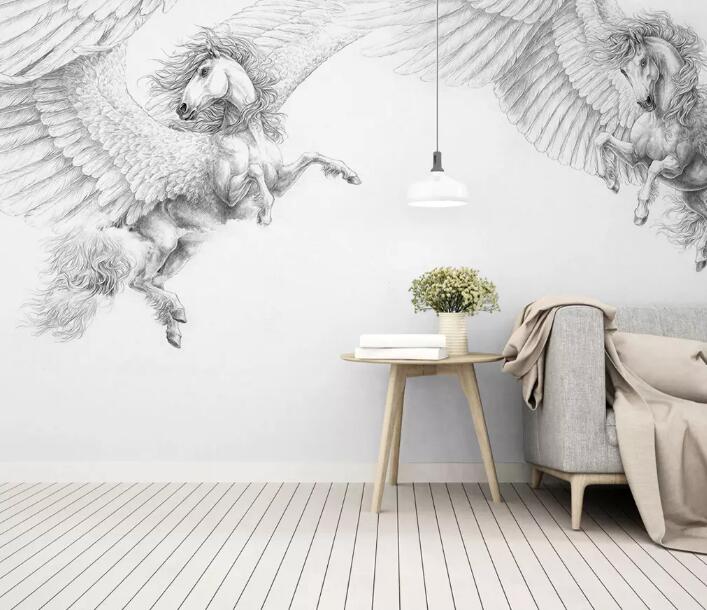 3D Wings Horse WG21 Wall Murals Wallpaper AJ Wallpaper 2